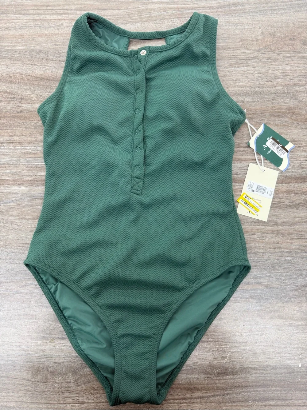 Andie Forest Green Textured One-Piece Swim